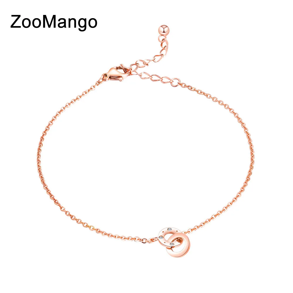ZooMango Rose Gold Double Circle Interlocking Anklets For Women Titanium Steel Foot Link Chain Anklet Female Jewelry OGZ054
ZooMango Rose Gold Double Circle Interlocking Anklets For Women Titanium Steel Foot Link Chain Anklet Female Jewelry OGZ054