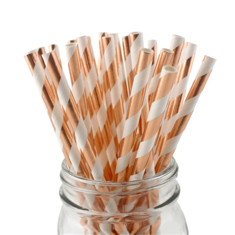 100pcs/lot Foil Rose Gold/Silver Paper Drinking Straw For Wedding Party Birthday Decoration Party Supplies Paper Straws
100pcs/lot Foil Rose Gold/Silver Paper Drinking Straw For Wedding Party Birthday Decoration Party Supplies Paper Straws