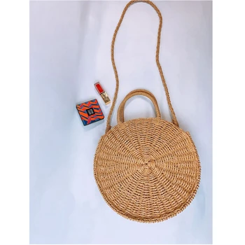 Handmade Rattan Weave Round Beach Bag Straw Knit Lady's Handbag Woman Shoulder Messenger Bag Khaki Beige Tote XXB005
Handmade Rattan Weave Round Beach Bag Straw Knit Lady's Handbag Woman Shoulder Messenger Bag Khaki Beige Tote XXB005