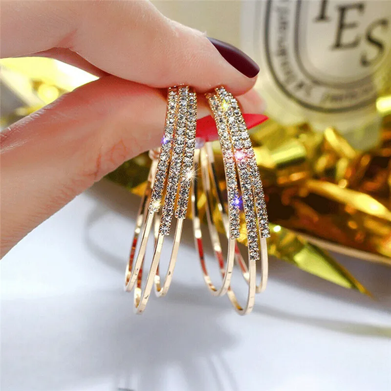 2019 Fashion Women S925 Silver Circle Earrings 1Pairs Hyoerbole Crystal Individual Drop Dangle Earrings with Diamonds
2019 Fashion Women S925 Silver Circle Earrings 1Pairs Hyoerbole Crystal Individual Drop Dangle Earrings with Diamonds
