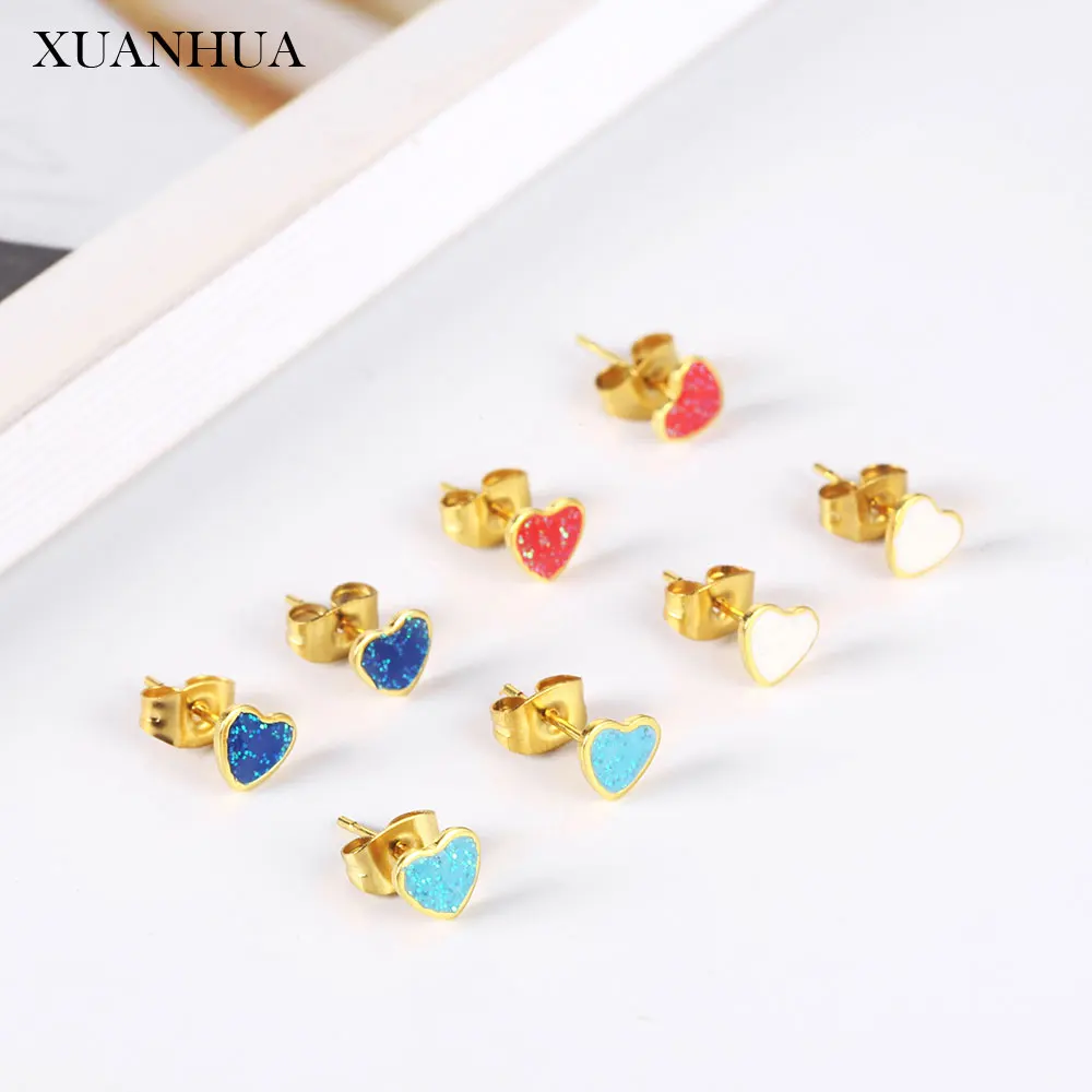 XUANHUA Multicolor Heart-shaped Charm Stud Earrings Stainless steel Jewelry Woman Vogue 2019 Accessories Wholesale lots bulk
XUANHUA Multicolor Heart-shaped Charm Stud Earrings Stainless steel Jewelry Woman Vogue 2019 Accessories Wholesale lots bulk