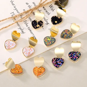Korean Fashion Gold Heart Drop Earrings For Women 2019 Cute Sweet Handmade Geometric Round Sequin Dangle Earring Love Jewelry
Korean Fashion Gold Heart Drop Earrings For Women 2019 Cute Sweet Handmade Geometric Round Sequin Dangle Earring Love Jewelry