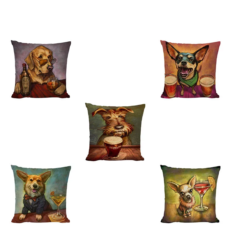 Beer And Puppy Pattern Cushion Cover Naughty Golden Retriever Cute Corgi Miniature Pinscher Classical Pillowcase Home Decoration
Beer And Puppy Pattern Cushion Cover Naughty Golden Retriever Cute Corgi Miniature Pinscher Classical Pillowcase Home Decoration