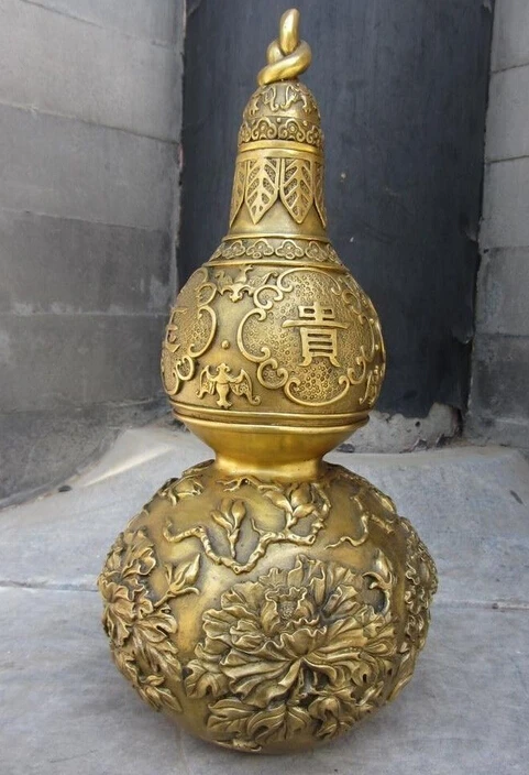 12 Chinese Royal Brass Copper Feng Shui Auspicious Wealth Gourd cucurbit Statue
12 Chinese Royal Brass Copper Feng Shui Auspicious Wealth Gourd cucurbit Statue