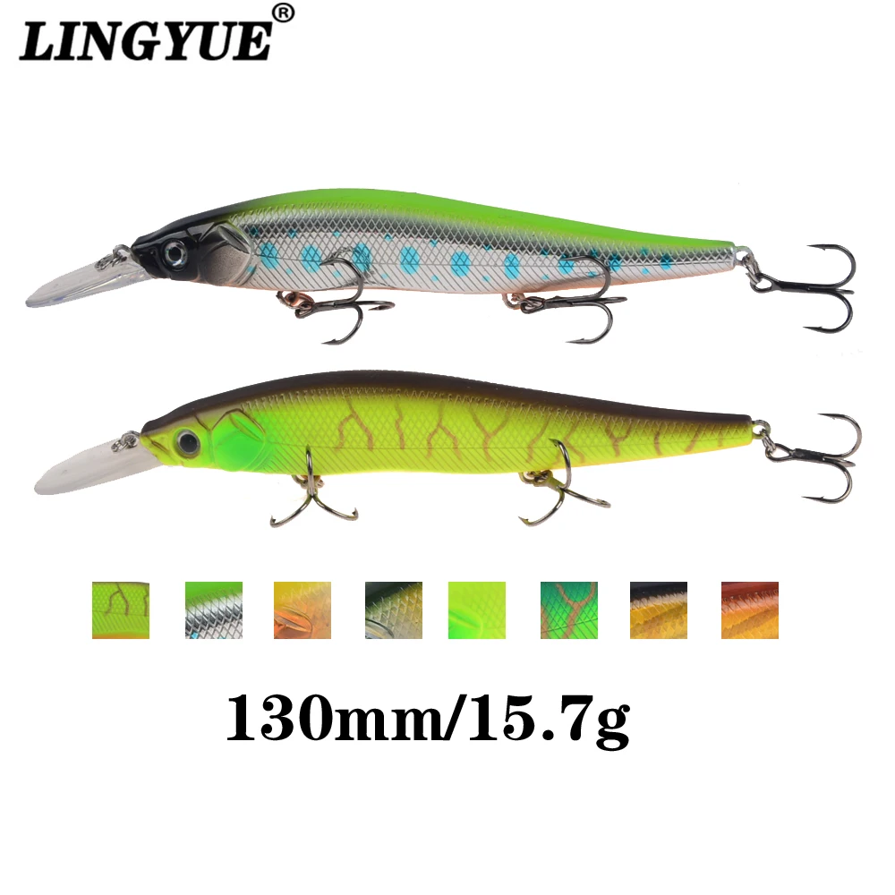 2019 New LINGYUE 1PCS Fishing Lure Minnow 13cm/15.7g Hard Bait 3 Hooks Wobbler Crankbait Isca Artificial Pesca Bass Pike Leurre
2019 New LINGYUE 1PCS Fishing Lure Minnow 13cm/15.7g Hard Bait 3 Hooks Wobbler Crankbait Isca Artificial Pesca Bass Pike Leurre