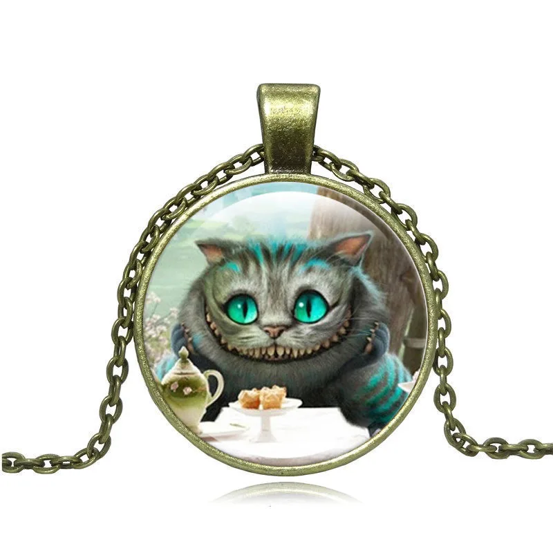 XUSHUI XJ Cheshire Cat Glass Cabochon Pendant Necklace Alice in Wonderland Vintage Jewelry Antique bronze Chain Necklace Women
XUSHUI XJ Cheshire Cat Glass Cabochon Pendant Necklace Alice in Wonderland Vintage Jewelry Antique bronze Chain Necklace Women