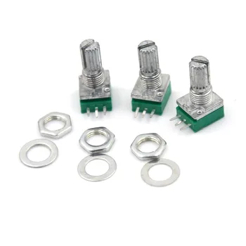 Newest 3pcs/lot B10K 3Pin Single Linear Rotary Potentiometer 15mm Knurled Shaft Potentiometers 10K Ohm With Nuts And Washers
Newest 3pcs/lot B10K 3Pin Single Linear Rotary Potentiometer 15mm Knurled Shaft Potentiometers 10K Ohm With Nuts And Washers