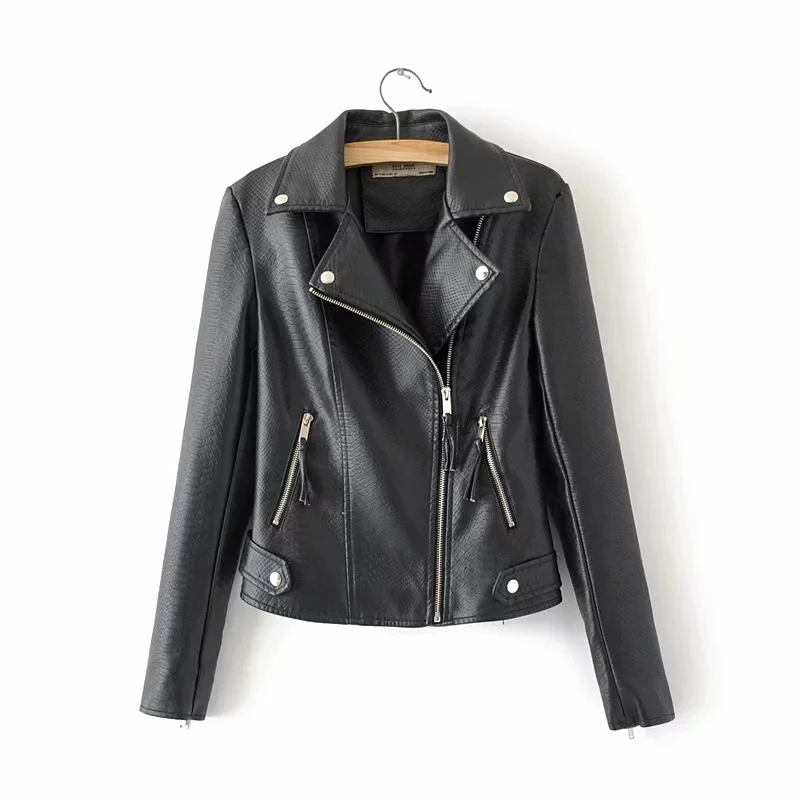 stylish autumn women PU Leather jackets fashion ladies black short bomb jacket vintage chic snake print jacket female outerwear
stylish autumn women PU Leather jackets fashion ladies black short bomb jacket vintage chic snake print jacket female outerwear