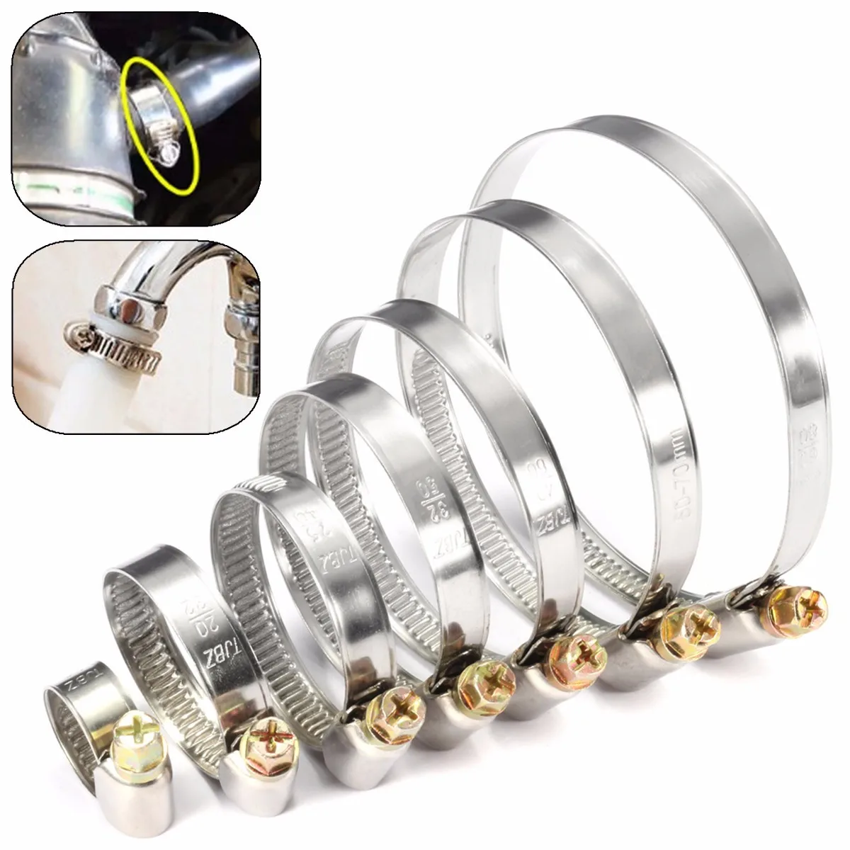5Pcs Durable Pipe Clamps Stainless Steel Hose Clips Fuel Hose Pipe Clamps Worm Drive Anti-oxidation 
5Pcs Durable Pipe Clamps Stainless Steel Hose Clips Fuel Hose Pipe Clamps Worm Drive Anti-oxidation