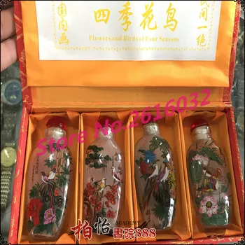 4PCS China Old Beijing painted snuff bottle glass bottle Flowers and birds picture
4PCS China Old Beijing painted snuff bottle glass bottle Flowers and birds picture