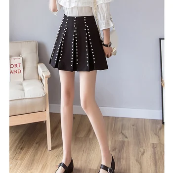 New Women Skirt Sexy Beaded Pleated skirt female spring Fashion high waist Anti-Light A-Line skirt bag hip Black skirt Ladies
New Women Skirt Sexy Beaded Pleated skirt female spring Fashion high waist Anti-Light A-Line skirt bag hip Black skirt Ladies