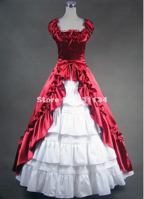 Deep Red and White Gothic Victorian Dress Southern Belle Victorian Princess Period Old West Party Dress Theatrical Costume
Deep Red and White Gothic Victorian Dress Southern Belle Victorian Princess Period Old West Party Dress Theatrical Costume