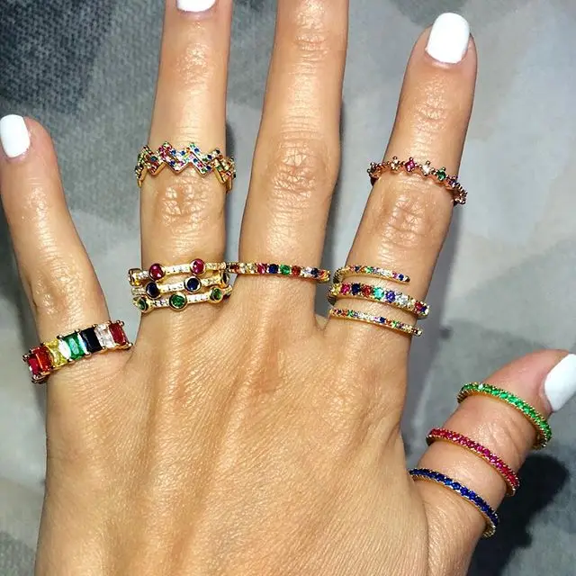 925 sterling silver full size stack stackable fashion girl women jewelry birthstone gold filled green red mix color cz Midi ring
925 sterling silver full size stack stackable fashion girl women jewelry birthstone gold filled green red mix color cz Midi ring