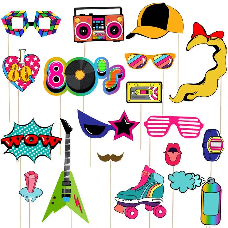 21Pcs DIY Photo Booth Props Funny 80s Birthday Party Photo Accessory With Wooden Sticks Creative Party Decoration A3
21Pcs DIY Photo Booth Props Funny 80s Birthday Party Photo Accessory With Wooden Sticks Creative Party Decoration A3