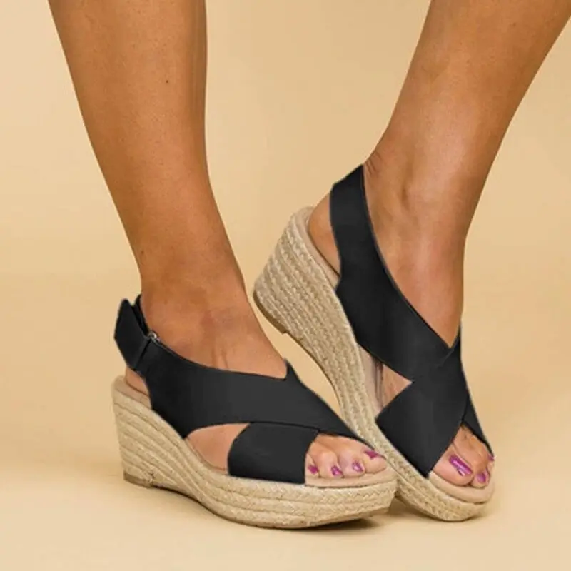 2019 New women high heels sandals with wedge platform cross-tied shoes woman ladies summer chaussure plus size white
2019 New women high heels sandals with wedge platform cross-tied shoes woman ladies summer chaussure plus size white
