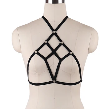 Handmade Body Harness Goth Crop Top Bra Women Black Bra Harness Elastic Cage Top Strappy Goth Hollow Out Body Crop Strap S028
Handmade Body Harness Goth Crop Top Bra Women Black Bra Harness Elastic Cage Top Strappy Goth Hollow Out Body Crop Strap S028