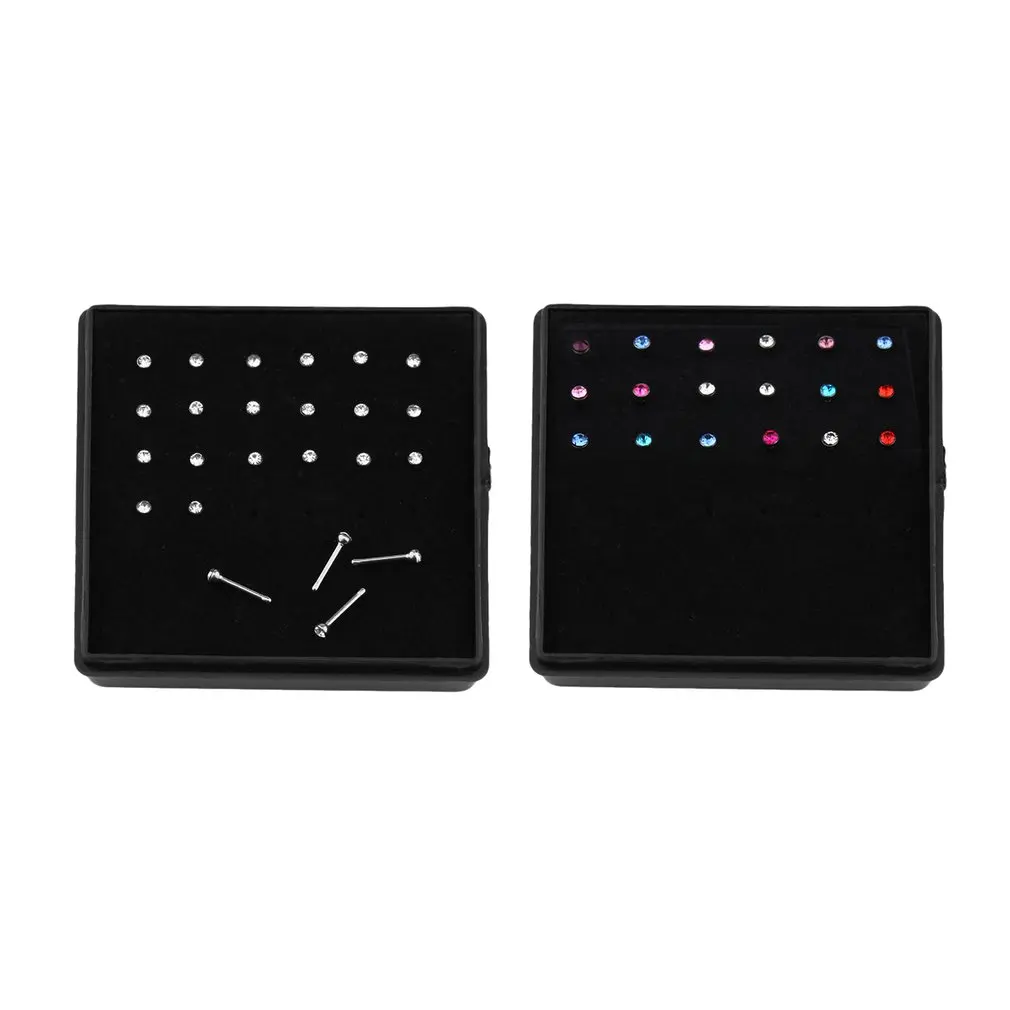 24pcs/box Stainless Steel Rhinestone White Colorful Piercing Nose Studs Straight Pins Bars Piercing Body Jewelry
24pcs/box Stainless Steel Rhinestone White Colorful Piercing Nose Studs Straight Pins Bars Piercing Body Jewelry
