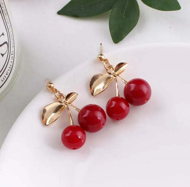 Lovely Red Cherry Stud Earrings Zinc Alloy Sweet Cherry Jewelry Small Charms Cute Fruit Ear Studs for Women Girls Birthday Gift
Lovely Red Cherry Stud Earrings Zinc Alloy Sweet Cherry Jewelry Small Charms Cute Fruit Ear Studs for Women Girls Birthday Gift