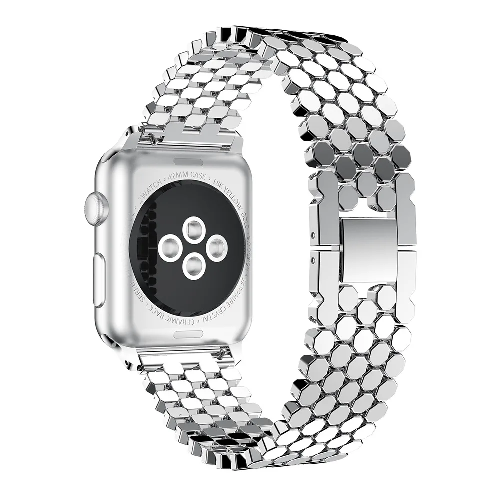 Fashion Stainless Steel Apple Watchband Metal Fish Scale iPhone Watch Band 38mm 40mm 42mm 44mm for iWatch Series 1/2/3/4/5
Fashion Stainless Steel Apple Watchband Metal Fish Scale iPhone Watch Band 38mm 40mm 42mm 44mm for iWatch Series 1/2/3/4/5