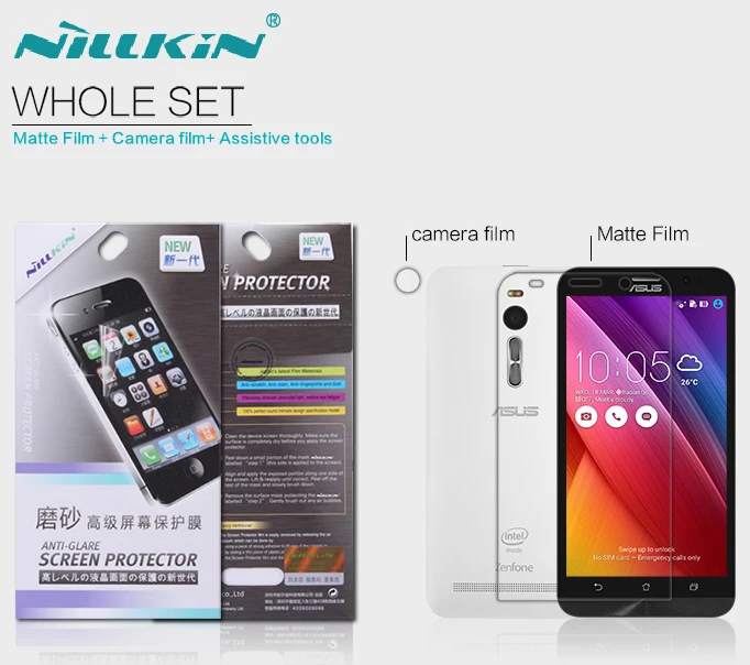 Nillkin matte screen protector for 5.5inch Asus Zenfone 2 (ZE551ML/ZE550ML) with for dull polish surface film
Nillkin matte screen protector for 5.5inch Asus Zenfone 2 (ZE551ML/ZE550ML) with for dull polish surface film