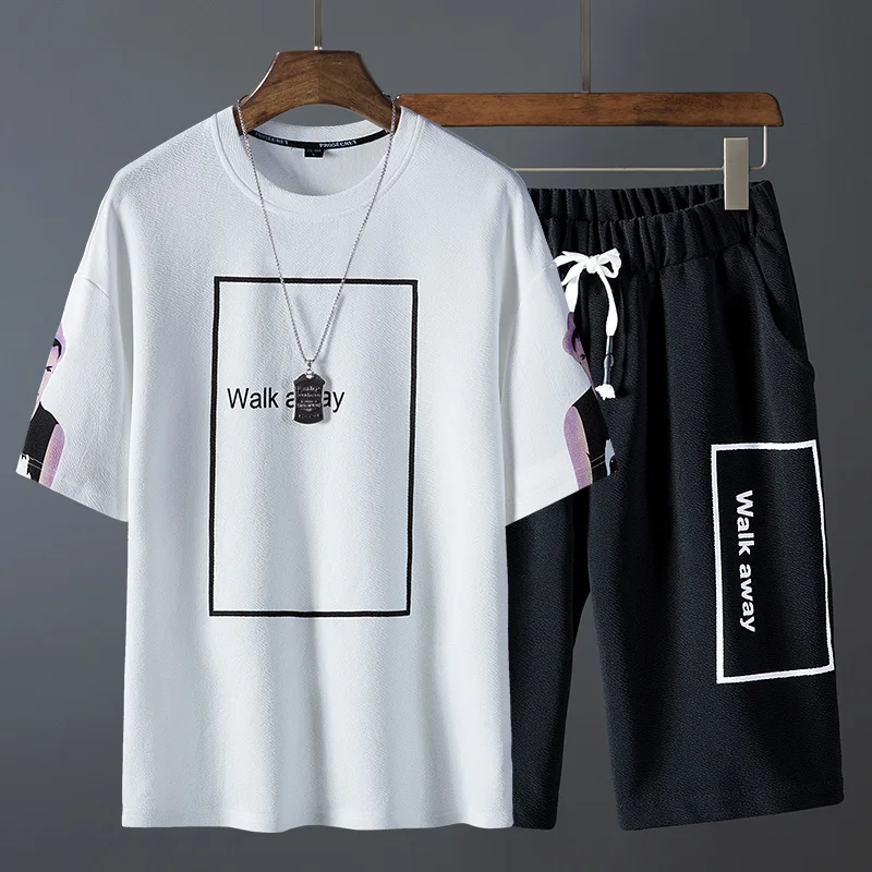 Loose Short Sleeve + Shorts Sets Men's Summer Casual 2 Piece Set Men's Youth New Fashion Sports Hip Hop Sets Size M-3XL 
Loose Short Sleeve + Shorts Sets Men's Summer Casual 2 Piece Set Men's Youth New Fashion Sports Hip Hop Sets Size M-3XL