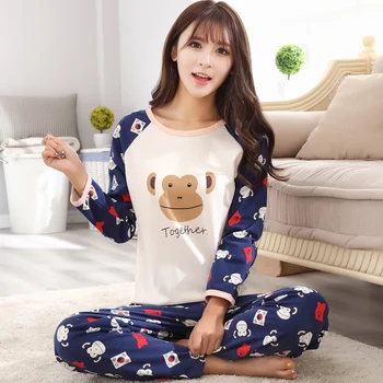 Brand Long Sleeve Cotton Pajamas Women Cartoon Print Sleepwear Pajama Sets Nightwear Pijamas Mujer Girl Pyjamas Size 3XL Clothes
Brand Long Sleeve Cotton Pajamas Women Cartoon Print Sleepwear Pajama Sets Nightwear Pijamas Mujer Girl Pyjamas Size 3XL Clothes