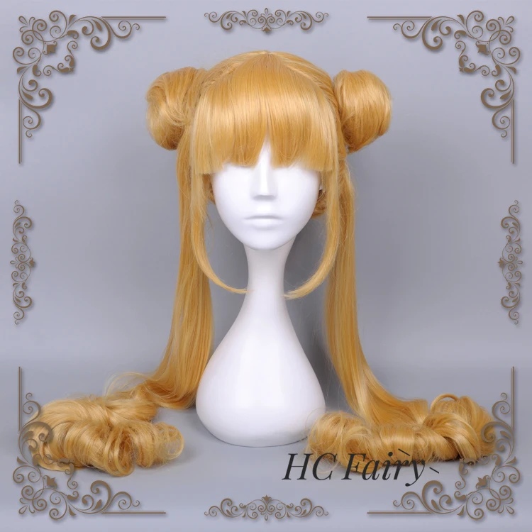 Sailor Moon Cosplay Wig Tsukino Usagi Women 100cm Long Straight Pigtails Blonde Buns Princess Crystal Synthetic Hair for Adult
Sailor Moon Cosplay Wig Tsukino Usagi Women 100cm Long Straight Pigtails Blonde Buns Princess Crystal Synthetic Hair for Adult