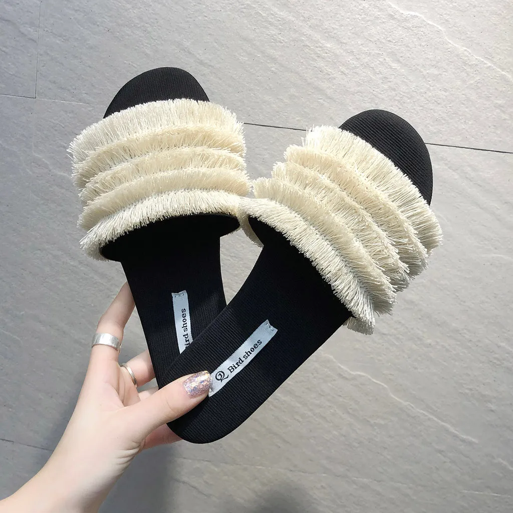 SAGACE Flat with Casual Solid Shoes Summer Women's Fashion Flats Shoes Round Toe Slippers Fringe Casual Slippers 2019
SAGACE Flat with Casual Solid Shoes Summer Women's Fashion Flats Shoes Round Toe Slippers Fringe Casual Slippers 2019