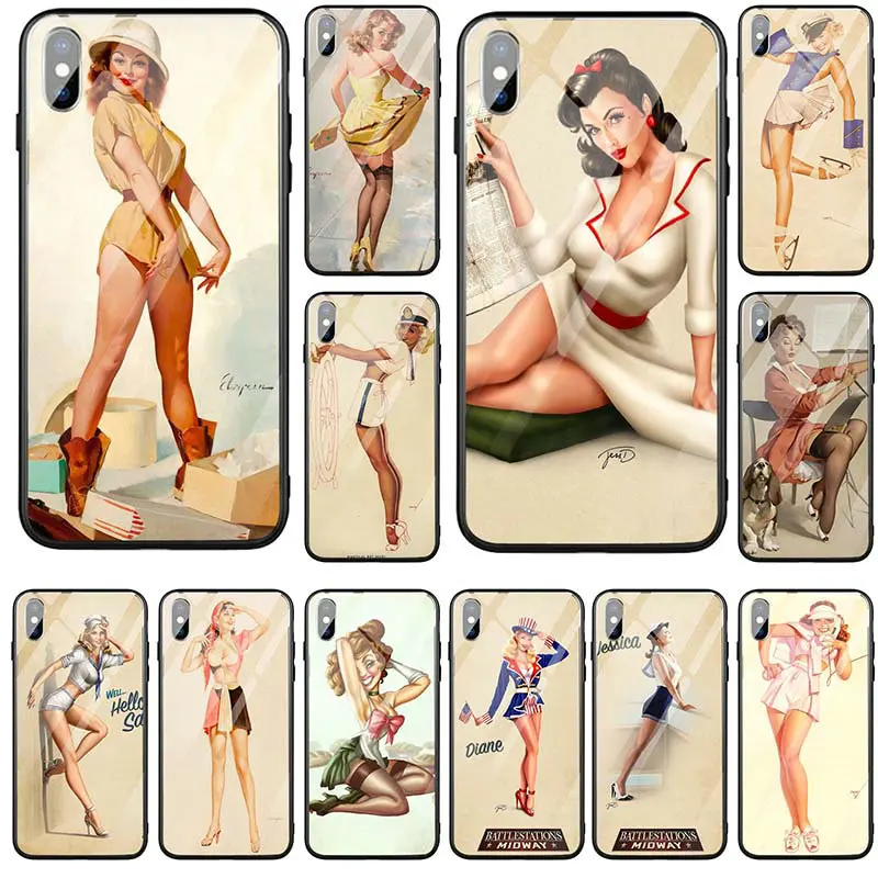 Fashion TPU PC Tempered Glass Mobile Phone Cases Cover for iPhone 5 5S SE 8 7 6S 6 Plus X XR XS Max Coque Bag Pretty Pin Up Girl
Fashion TPU PC Tempered Glass Mobile Phone Cases Cover for iPhone 5 5S SE 8 7 6S 6 Plus X XR XS Max Coque Bag Pretty Pin Up Girl