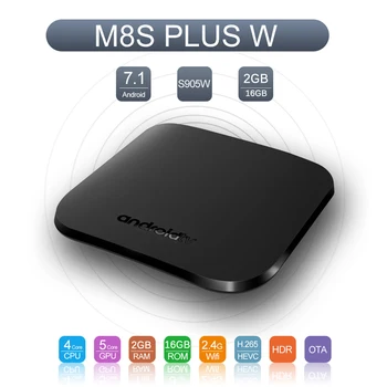 

New M8S PLUS W Android 7.1 TV Box Amlogic S905W Quad Core H.265 HDR 1GB / 8GB Smart Miracast Airplay DLNA WiFi HD Media Player