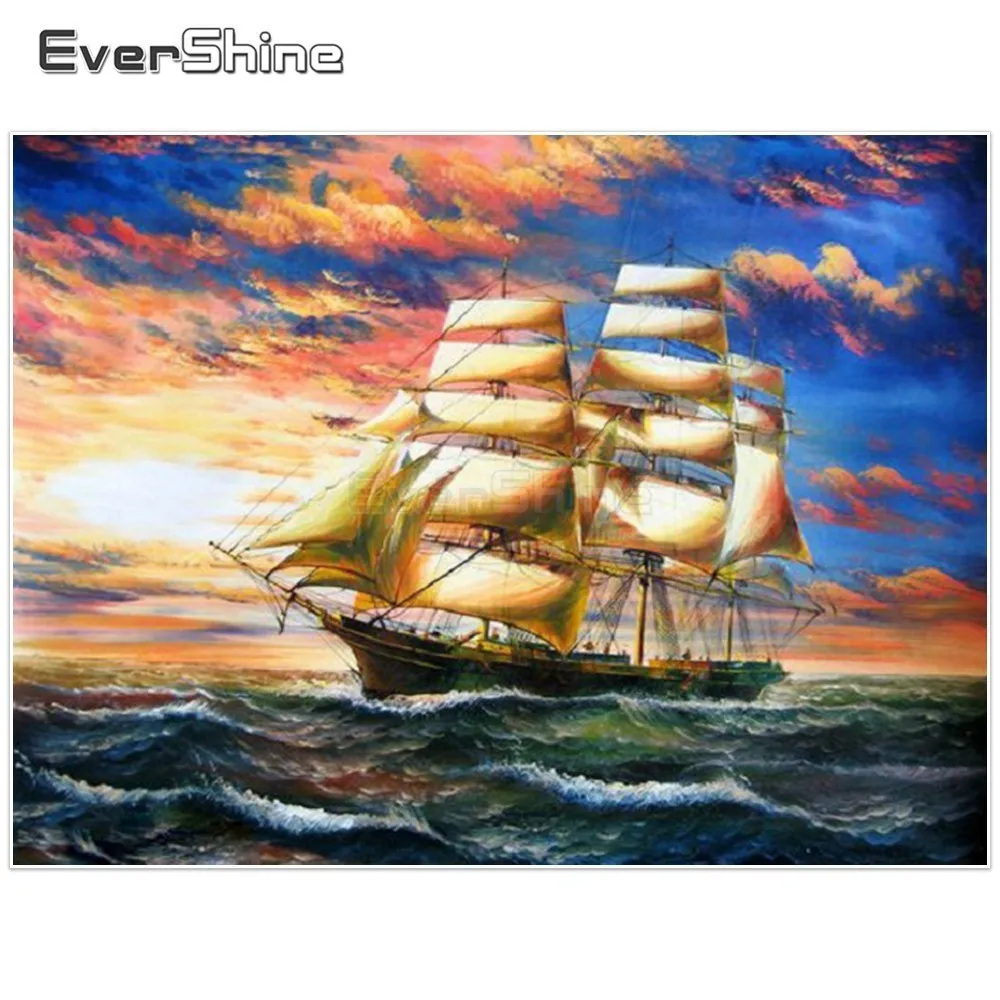 EverShine DIY 5D Full Round Diamond Painting Cross Stitch Scenery Pictures Of Rhinestones Diamond Embroidery Ship Landscape
EverShine DIY 5D Full Round Diamond Painting Cross Stitch Scenery Pictures Of Rhinestones Diamond Embroidery Ship Landscape
