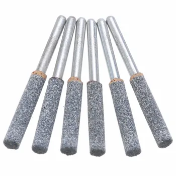 6pcs 3/16" 4.8mm Diamond Chainsaw Sharpener Burr Stone File Chain Saw Electric Grinding Drill Bit Mayitr