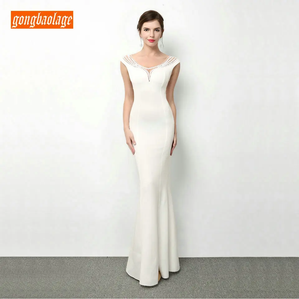 Formal Ivory Mermaid Evening Dresses Long 2019 Pink Evening Party Gowns Scoop Elastic Satin Slim Fit Sexy Women Reflective Dress
Formal Ivory Mermaid Evening Dresses Long 2019 Pink Evening Party Gowns Scoop Elastic Satin Slim Fit Sexy Women Reflective Dress