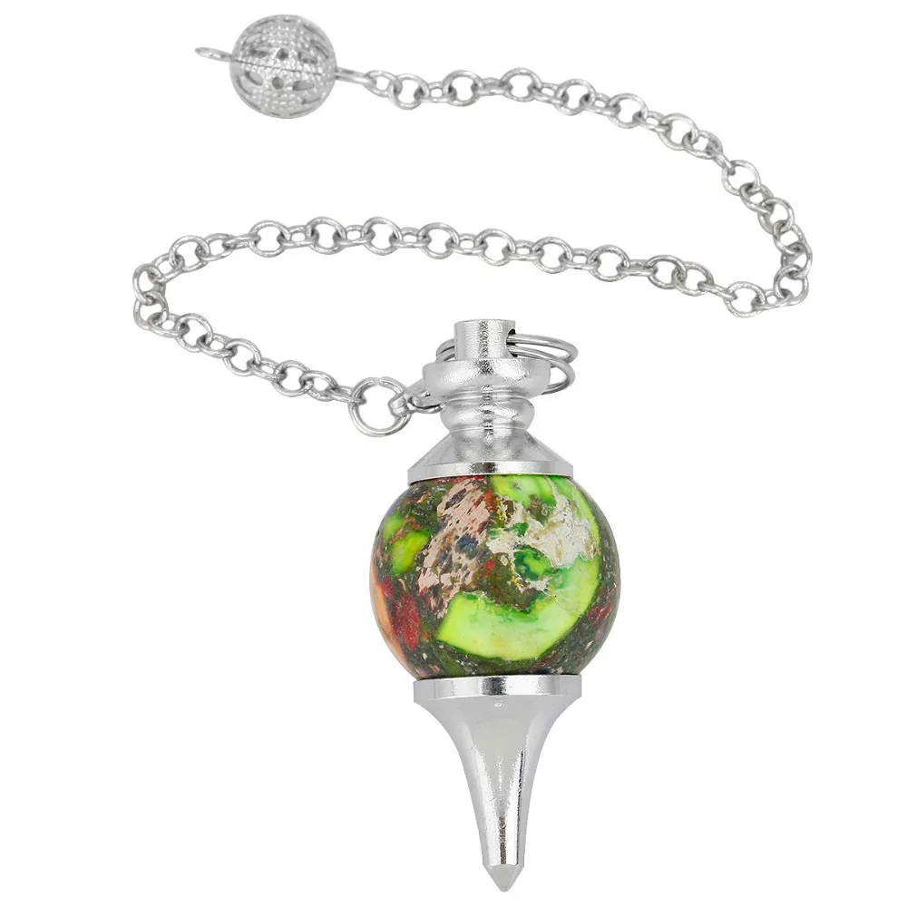TUMBEELLUWA Multi-Color Sea Sediment Stone Dowsing Crystal Healing Chakra Reiki Point Pendulum with Chain
TUMBEELLUWA Multi-Color Sea Sediment Stone Dowsing Crystal Healing Chakra Reiki Point Pendulum with Chain