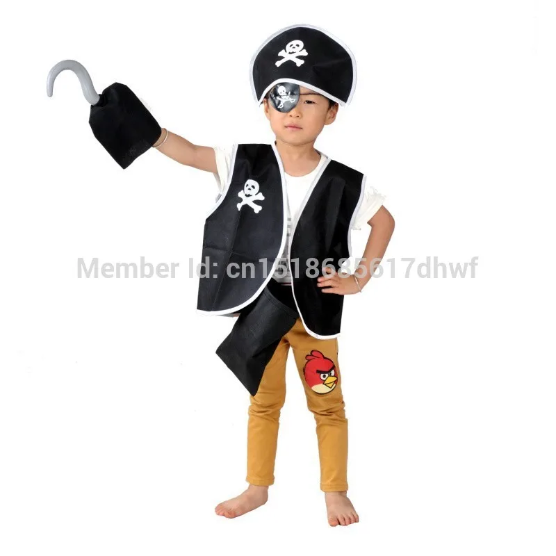 Children Kid favourite Classic Pirate Costume Halloween cosplay costumes skull eye vest hat blinder hook boys girls costume set4
Children Kid favourite Classic Pirate Costume Halloween cosplay costumes skull eye vest hat blinder hook boys girls costume set4