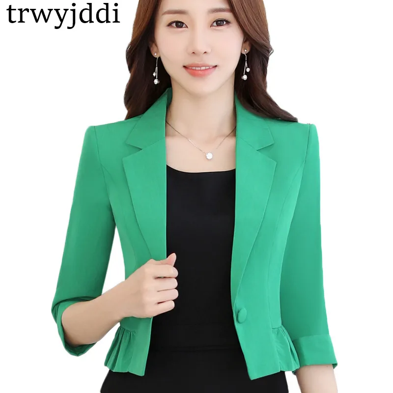 Plus Size Ruffled Suit Jacket New Spring Summer Fashion Single Buckle Slim Professional Ladies Women Blazer Short Workwear hl467
Plus Size Ruffled Suit Jacket New Spring Summer Fashion Single Buckle Slim Professional Ladies Women Blazer Short Workwear hl467