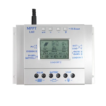 MPPT 60A Solar Charge Controller LCD Display Solar Regulator 12V 24V with Light and Timer Control Easy Settable for PV
MPPT 60A Solar Charge Controller LCD Display Solar Regulator 12V 24V with Light and Timer Control Easy Settable for PV