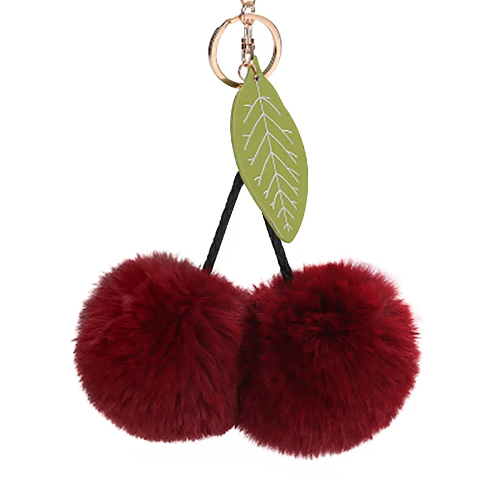 Cherry leaves little hair ball pendants Hair ball key buckle Cute Cherry Pendant Women Key Ring Holder Pompoms Key Chains #8-9
Cherry leaves little hair ball pendants Hair ball key buckle Cute Cherry Pendant Women Key Ring Holder Pompoms Key Chains #8-9