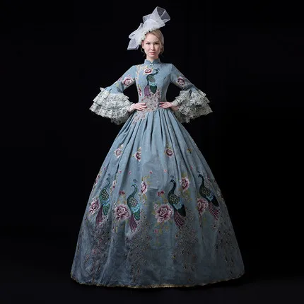 100%real pale blue peacock vintage rococo medieval dress renaissance Gown queen Victoria/Marie/ Belle Ball/drama/ball gown
100%real pale blue peacock vintage rococo medieval dress renaissance Gown queen Victoria/Marie/ Belle Ball/drama/ball gown
