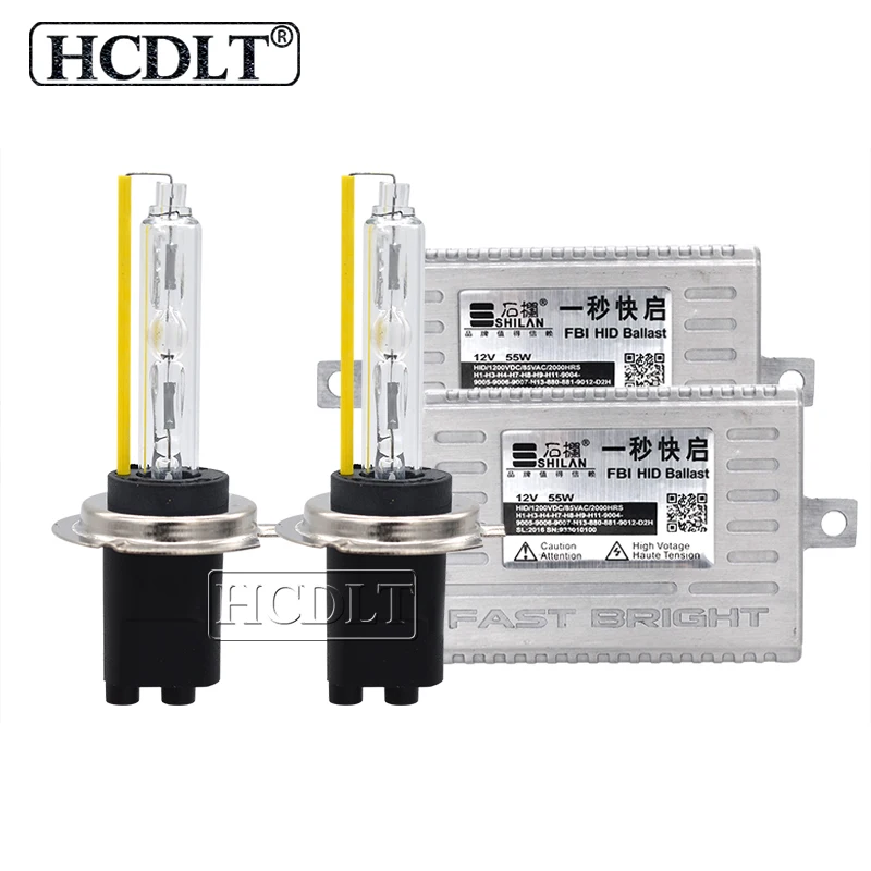 HCDLT 55W 5500K D2H Xenon HID Headlight Kit 12V Car Light Fast Start Ballast 55W Xenon H1 H3 H11 HB3 HB4 9012 H7 HID Bulb Kit (1)