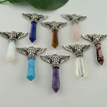 High Quality 5pcs Natural Gem stone Hexagonal Skull Flying Wing Pendulum Pendant For Necklace
High Quality 5pcs Natural Gem stone Hexagonal Skull Flying Wing Pendulum Pendant For Necklace