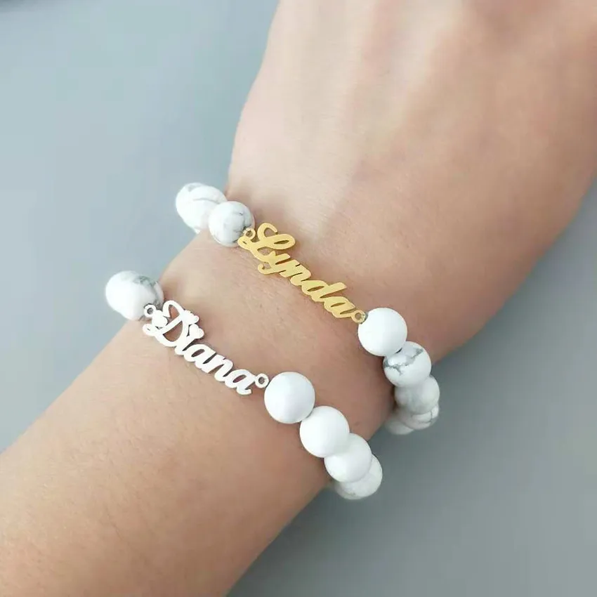 Personalized Name Bracelet Custom Stainless Steel Nameplate Wrist Beads Bracelet Homme Jewelry Gifts For Women Bileklik Pulseras
Personalized Name Bracelet Custom Stainless Steel Nameplate Wrist Beads Bracelet Homme Jewelry Gifts For Women Bileklik Pulseras
