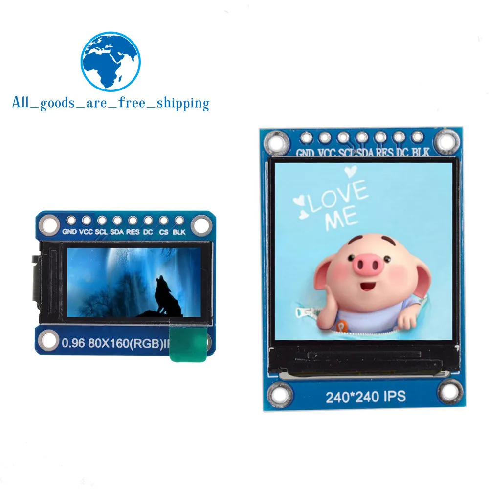 TZT TFT Display 0.96 / 1.3 inch IPS 7P SPI HD 65K Full Color LCD Module ST7735 Drive IC 80*160 (Not OLED) For Arduino
TZT TFT Display 0.96 / 1.3 inch IPS 7P SPI HD 65K Full Color LCD Module ST7735 Drive IC 80*160 (Not OLED) For Arduino