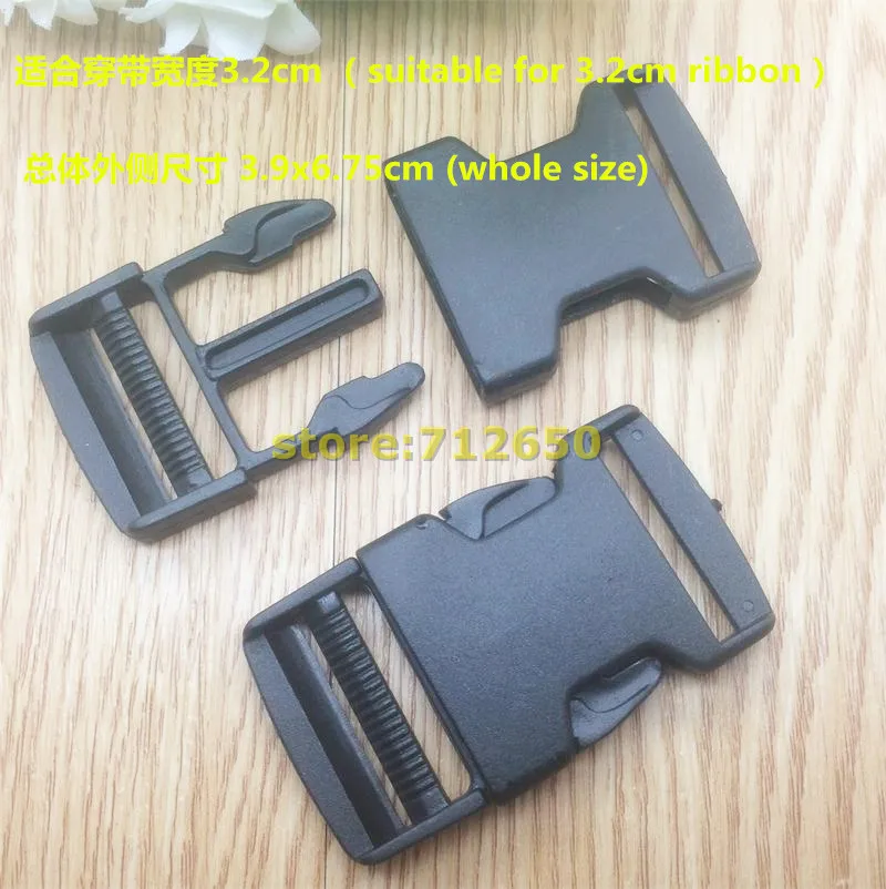 

Free shipping 10 pcs 32mm Plastic Buckles Black Color Garment School Bag accessories For wholesale and retail