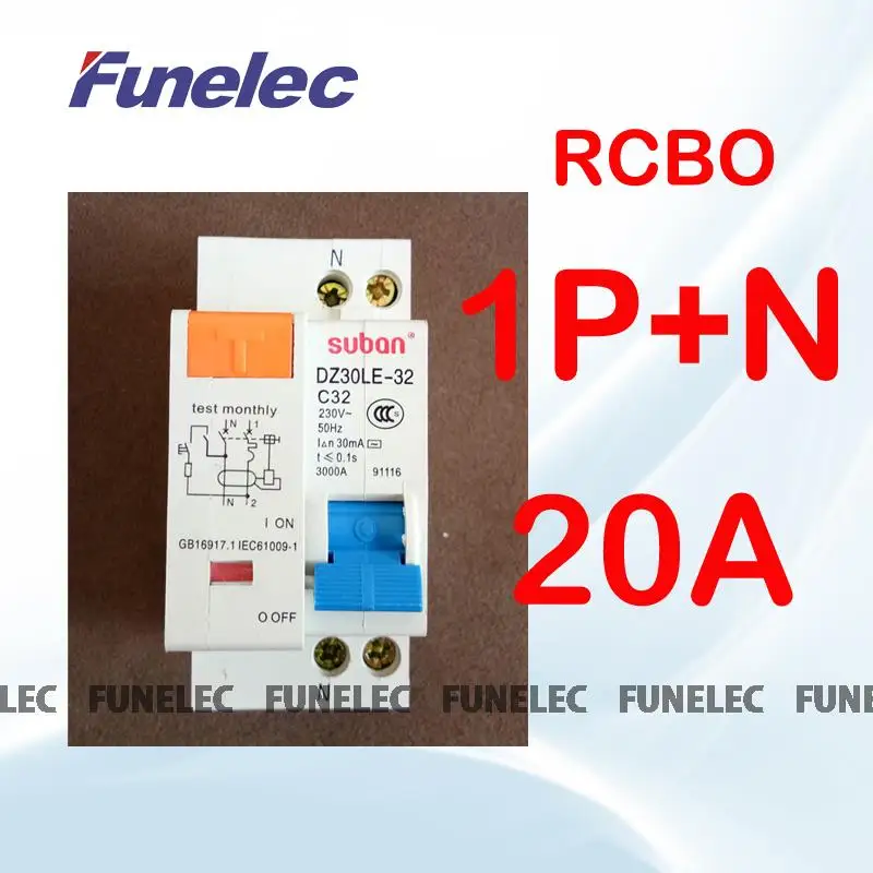 DPNL 20A 230V~1P+N Residual current Circuit breaker with over current and Leakage protection RCBO
DPNL 20A 230V~1P+N Residual current Circuit breaker with over current and Leakage protection RCBO