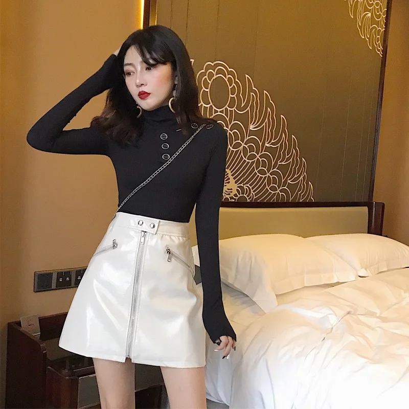 Wild fashion zipper bright leather PU leather skirt Slim high waist A word bag hip skirt short skirt women
Wild fashion zipper bright leather PU leather skirt Slim high waist A word bag hip skirt short skirt women