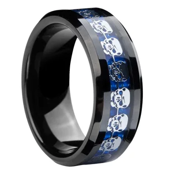 8mm Black Tungsten Carbide Ring Silver Skull Ring Inlay Fancy Engagement Rings Black Friday Gifts
8mm Black Tungsten Carbide Ring Silver Skull Ring Inlay Fancy Engagement Rings Black Friday Gifts