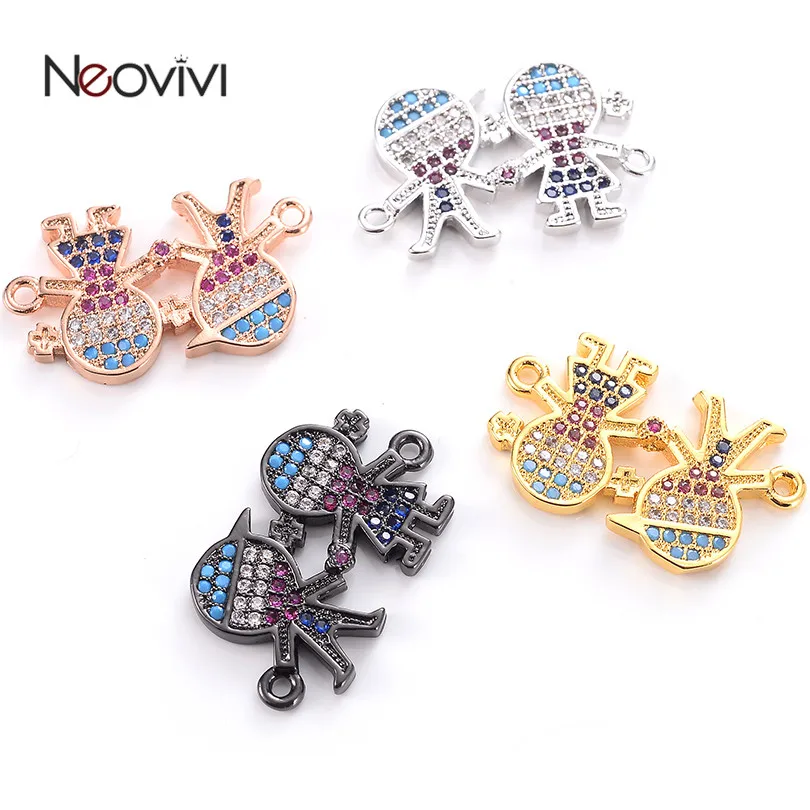 Neovivi Boy Girl Charms Pave Colorful CZ Copper Spacer Beads for Jewelry Making Cute Child Charm Bracelets Necklace Accessories
Neovivi Boy Girl Charms Pave Colorful CZ Copper Spacer Beads for Jewelry Making Cute Child Charm Bracelets Necklace Accessories