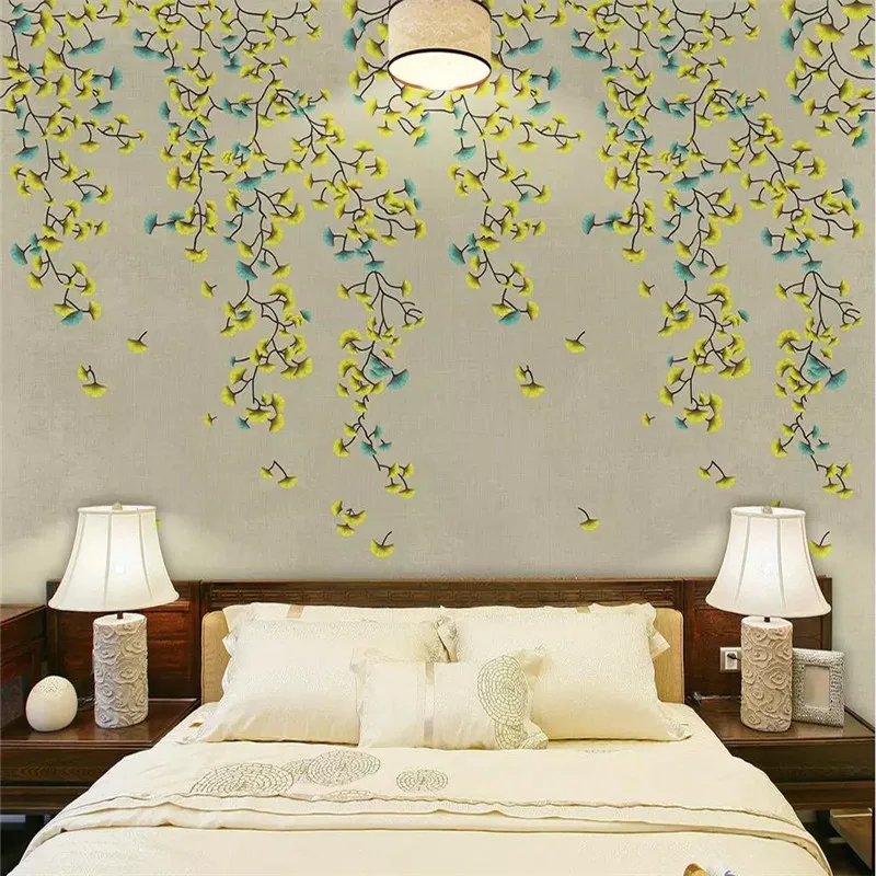 Custom large wallpaper new Chinese modern minimalist ginkgo leaf background wall painting waterproof material
Custom large wallpaper new Chinese modern minimalist ginkgo leaf background wall painting waterproof material