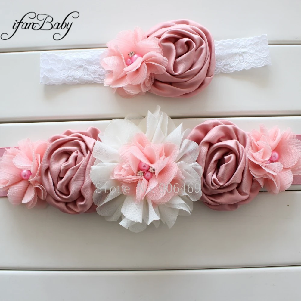 Fashion Vintage Pink/ivory flower Belt Girl Woman Sash Belt Wedding Sashes belt with flower headband 1 SET
Fashion Vintage Pink/ivory flower Belt Girl Woman Sash Belt Wedding Sashes belt with flower headband 1 SET